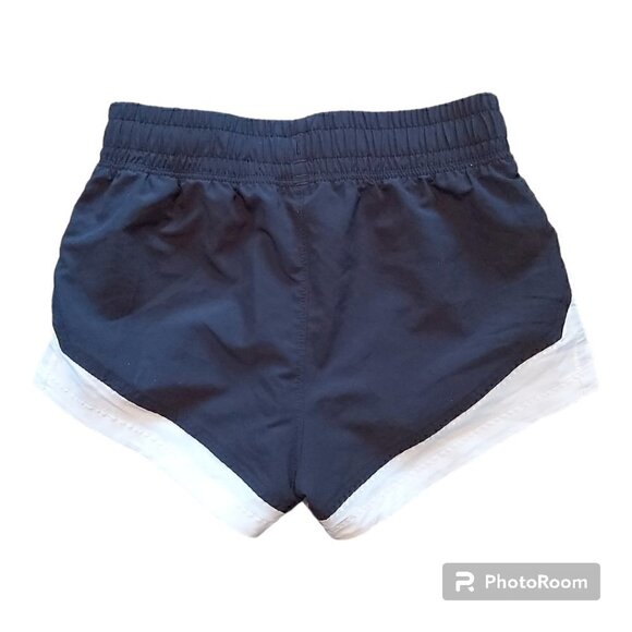 GIRLS 100% Polyester UA Black Sprint Shorts With White Trim - Size Small - Picture 2 of 6